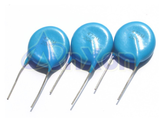 China Lead Ceramic Capacitor CT81 Y5V 25KV 4700PF Blue Disc Ceramic Disc Capacitor supplier