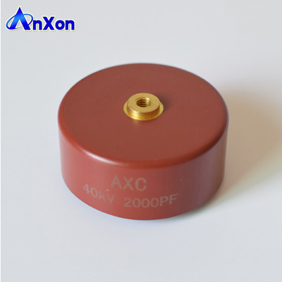 China DHS4E4G202MTXB N4700 Capacitor 40KV  2000PF 40KV 202 Red color disc ceramic capacitor supplier