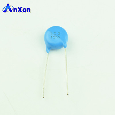 China HV  Capacitor 15KV 1000PF 102 High Voltage Blue Disc Capacitor supplier