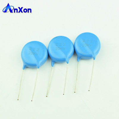 China HV Condenser 20KV 3300PF 332 Blue coated disc Low DF Ceramic Capacitor supplier