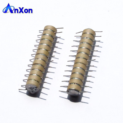 China 30KV 500PF 12 disks customized  High voltage stacked ceramic capacitor supplier
