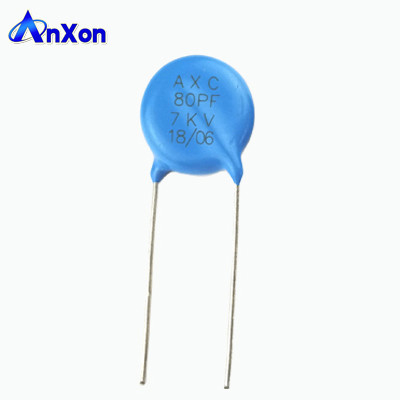 China High Voltage Disc Ceramic Condensateur 20KV 80PF SL Blue Disc Ceramic Capacitor supplier