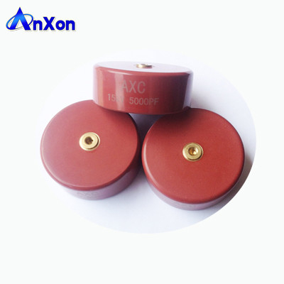 China 15KV 3700PF 15KV 372 Red color High voltage ceramic capacitor supplier