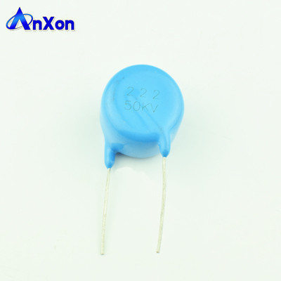 China High Voltage Condensateur 50KV 2200PF 222 Blue Disc Capacitor supplier