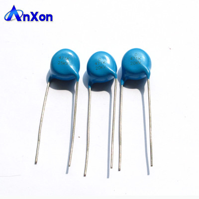 China HV Condenser 20KV 470PF 471 Blue Disc Lead Wire HV Ceramic Capacitor supplier