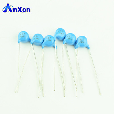 China 615R100GATT25 N4700 Capacitor 15KV 100PF 101 Blue Disc Leaded Type Ceramic Disc Capacitor supplier