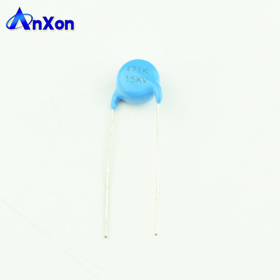 China HV Ceramic Condensador 15KV 470PF 471 Leaded Type Blue Disc Capacitor supplier