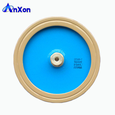 China AnXon CCG81 25KV 1500PF 125KVA Power Disc Ceramic Capacitor for Antenna Communication supplier