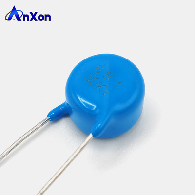 China Safety Ceramic Disc Capacitor 30KV 680PF 681 Ceramic Safety Capacitor For Ac Decoupling Cross supplier