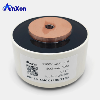 China D1 1100V 1.4UF 500kVar High Frequency Power Film Capacitor Water Conduction Cooled supplier