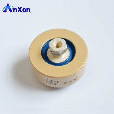 China AnXon RF capacitor CCG81 5KV 100PF 30KVA High voltage RF disc capacitor supplier