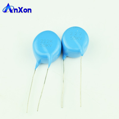 High Voltage Condensateur 50KV 2200PF 222 Blue Disc Capacitor supplier