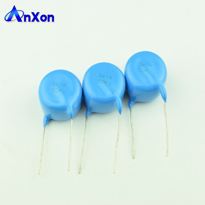 High Voltage Condensador  50KV 560PF 561 Lead Wire Ceramic Disc Capacitor supplier