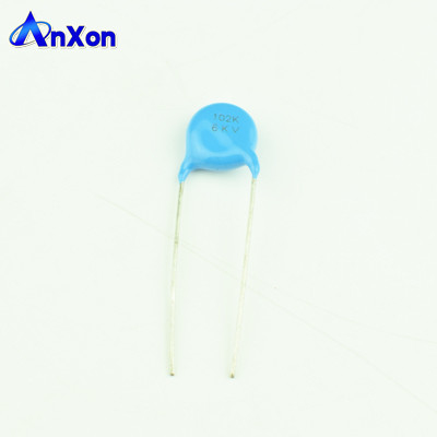 High Voltage Condenser 6KV 2200PF 222 Blue Disc Leaded Type Ceramic Capacitor supplier