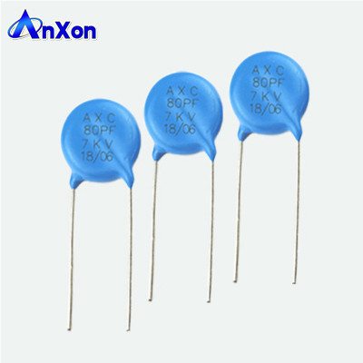 High Voltage Disc Ceramic Condensateur 20KV 80PF SL Blue Disc Ceramic Capacitor supplier