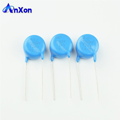 HV Condensateur 12KV 1250PF Y5T Blue Disc Leaded Type Ceramic Capacitor supplier