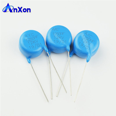 HV Condensateur 12KV 1250PF Y5T Blue Disc Leaded Type Ceramic Capacitor supplier