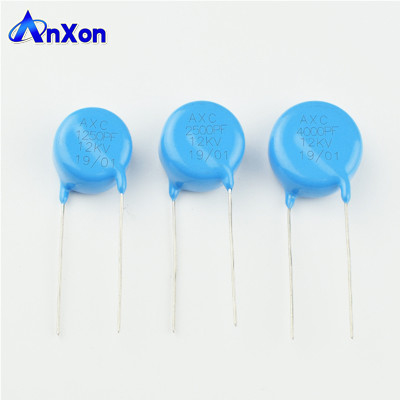 HV Condensateur 12KV 1250PF Y5T Blue Disc Leaded Type Ceramic Capacitor supplier