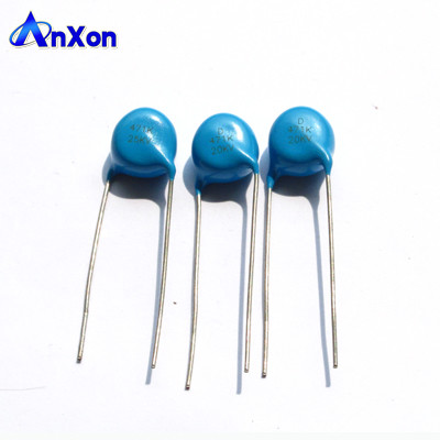 HV Condenser 20KV 470PF 471 Blue Disc Lead Wire HV Ceramic Capacitor